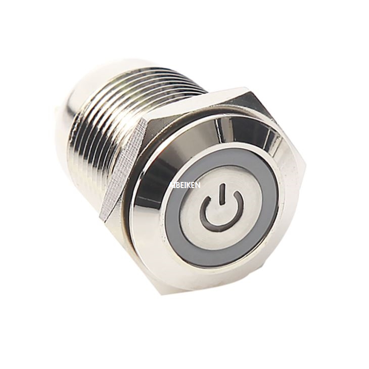 16mm Power Logo Flashlight Pushbutton Switch