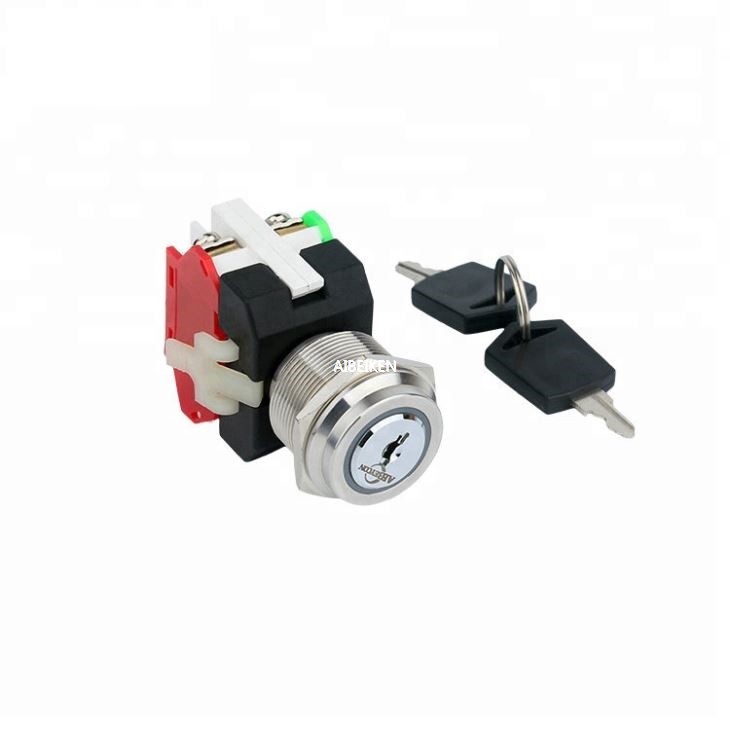 22mm Ring LED Key Switch Push Button NO NC