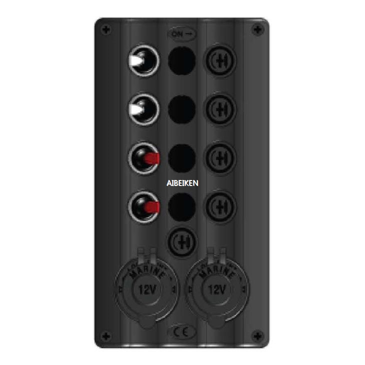 6P Plastic 12 Gang Marine Rocker Switch Panel