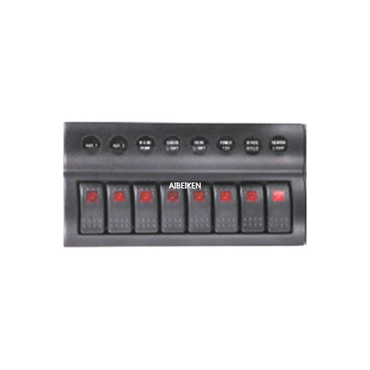 8 Rocker 8 Breaker 8 Position IP68 Boat Switch Panel
