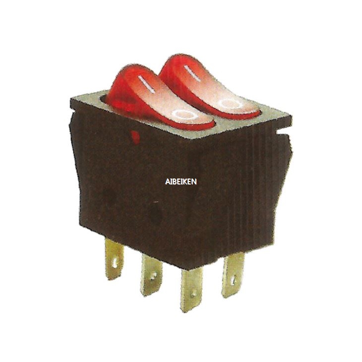 Double Button 4Pins ON-OFF Rocker Switch 250V