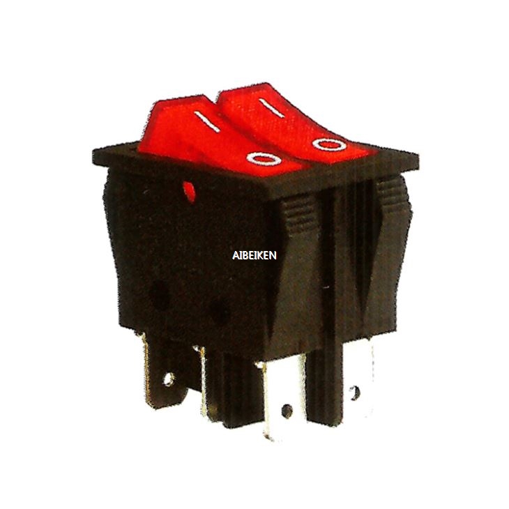 Double Button Rocker Switch with Red Light