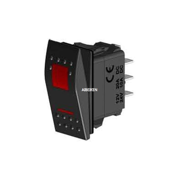 SPST ON-OFF Dual LED Lamp Illuminated 5PIN Rocker Switch