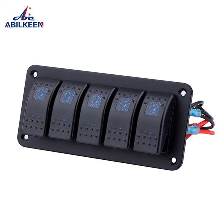 5 Gang Marine Rocker Switch