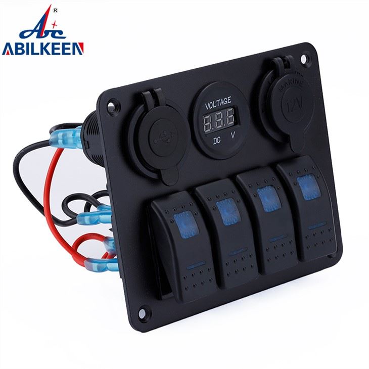 7Gang ON OFF Waterproof Rocker Switch Panel